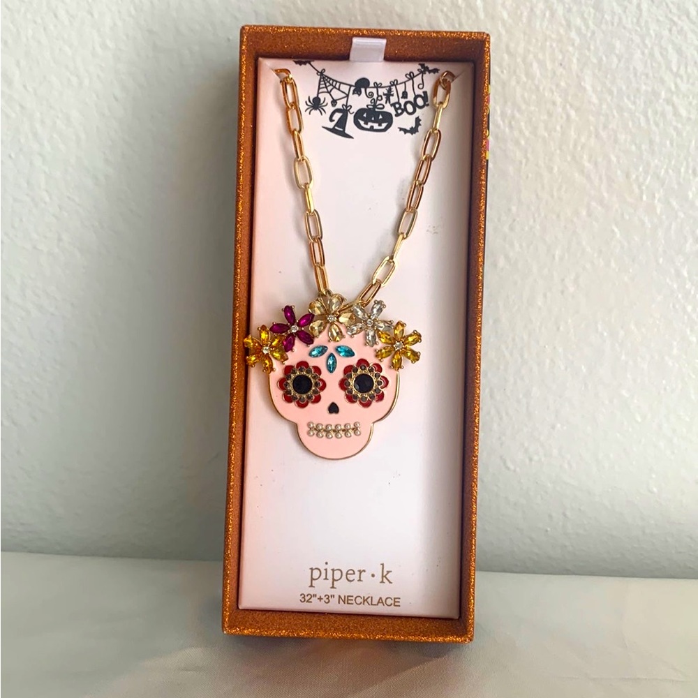 Halloween Piper•K Scull Necklace size 32+3